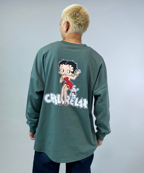 chillax(チラックス)の「【ムラサキスポーツ別注】CHILLAX/チラックス BETTY BOOP ビックシルエット バックプリントロンT 214OO1LT119CL(Tシャツ/カットソー・メンズ・ネイビー/ホワイト/グレー/グリーン・L/M)」の16枚目の写真