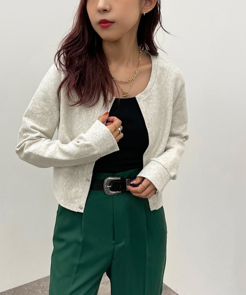 apres jour mignon（アプレジュールミニョン）の「２WAYトップス【ZOZOTOWN限定アイテム】（Tシャツ/カットソー・レディース・グリーン/ナチュラル/オフホワイト/ブラック・フリー/X-LARGE）」の3枚目の写真