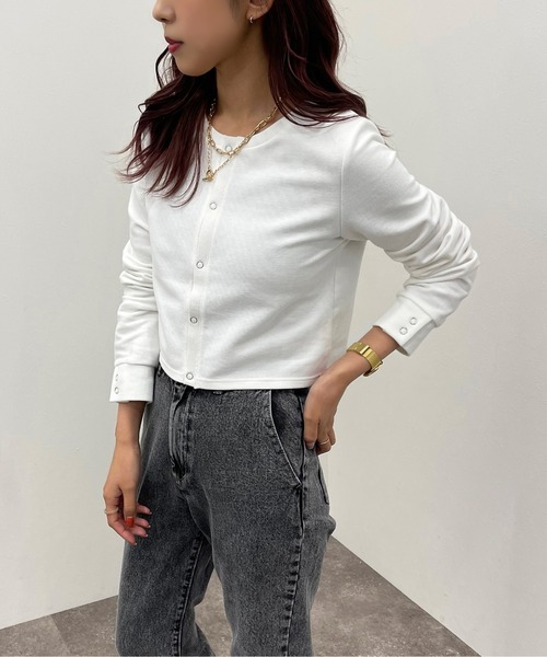 apres jour mignon（アプレジュールミニョン）の「２WAYトップス【ZOZOTOWN限定アイテム】（Tシャツ/カットソー・レディース・グリーン/ナチュラル/オフホワイト/ブラック・フリー/X-LARGE）」の17枚目の写真