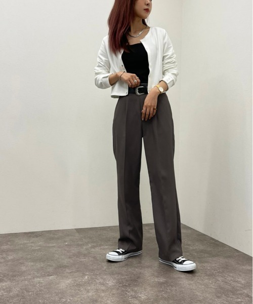 apres jour mignon（アプレジュールミニョン）の「２WAYトップス【ZOZOTOWN限定アイテム】（Tシャツ/カットソー・レディース・グリーン/ナチュラル/オフホワイト/ブラック・フリー/X-LARGE）」の8枚目の写真