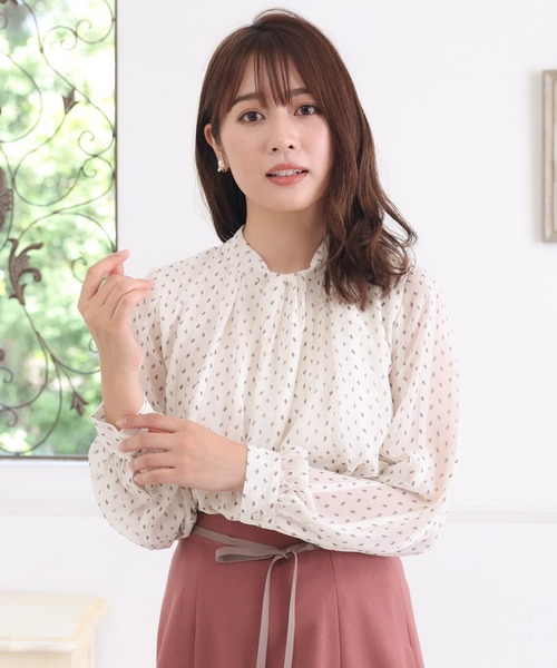 UNITED ARROWS - 2213 ジオメトリックプリント　ボウタイブラウス　リボン　シャツ　長袖　幾何学 1540121390.jpg?1650196569