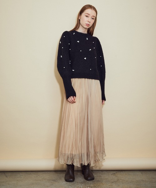 MADEMOISELLE ROPE'(マドモアゼル ロペ)の「パールニットプルオーバー(ニット/セーター・レディース・ブラック/ホワイト系その他2・38)」の15枚目の写真
