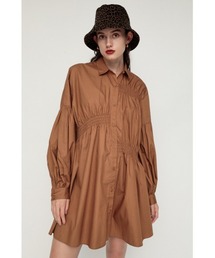 SHIRRING VOLUME SH OP シャーリング ボリューム シャツ ワンピース