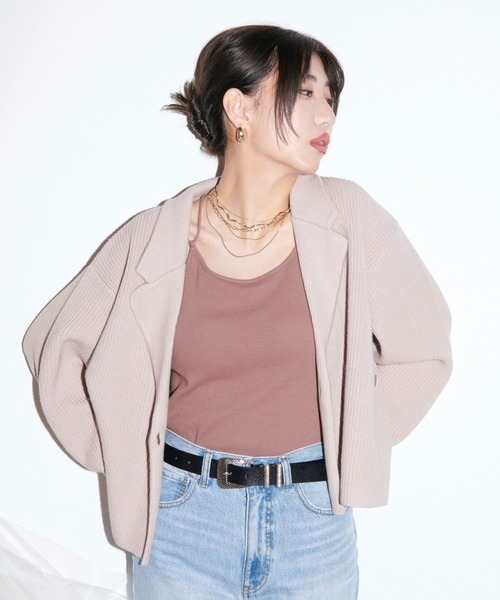 PAGEBOY（ページボーイ）の「eill×PAGEBOYニットアップジャケット（その他アウター・レディース・ブラック/ブルー/ライラック・FREE）」の3枚目の写真