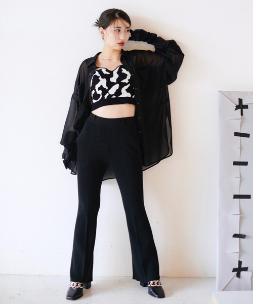 PAGEBOY（ページボーイ）の「eill×PAGEBOYニットアップジャケット（その他アウター・レディース・ブラック/ブルー/ライラック・FREE）」の5枚目の写真