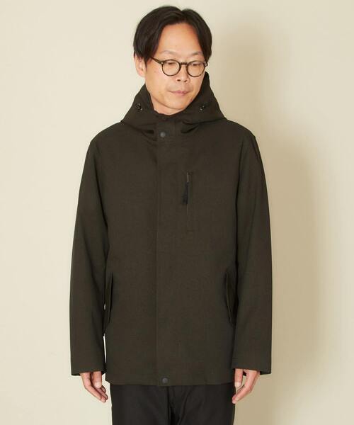 MEN'S MELROSE（メンズメルローズ）の「ラミネーションツイル フーデッドブルゾン（マウンテンパーカー・メンズ・ブラック/ネイビー/カーキ・3/4/5）」の13枚目の写真