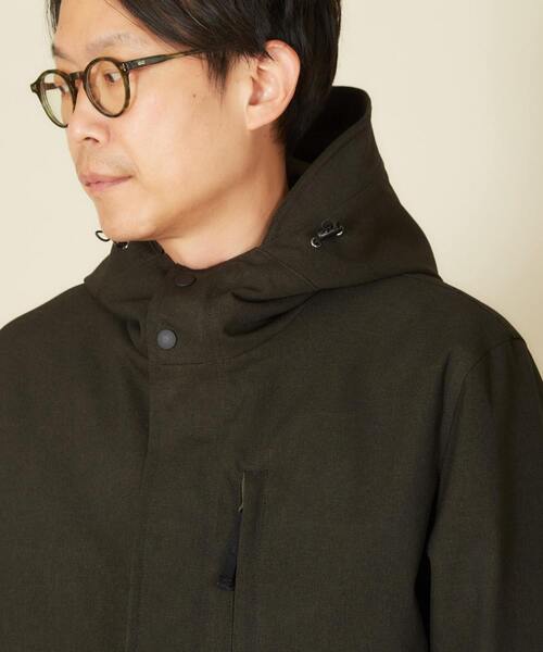 MEN'S MELROSE（メンズメルローズ）の「ラミネーションツイル フーデッドブルゾン（マウンテンパーカー・メンズ・ブラック/ネイビー/カーキ・3/4/5）」の22枚目の写真
