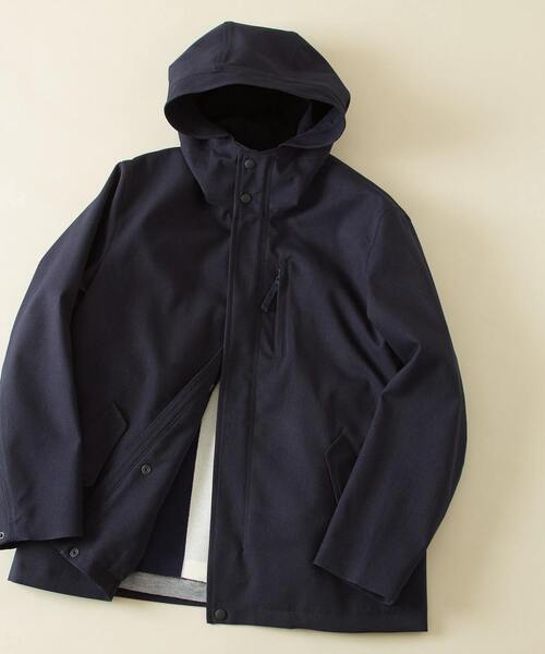 MEN'S MELROSE（メンズメルローズ）の「ラミネーションツイル フーデッドブルゾン（マウンテンパーカー・メンズ・ブラック/ネイビー/カーキ・3/4/5）」の17枚目の写真