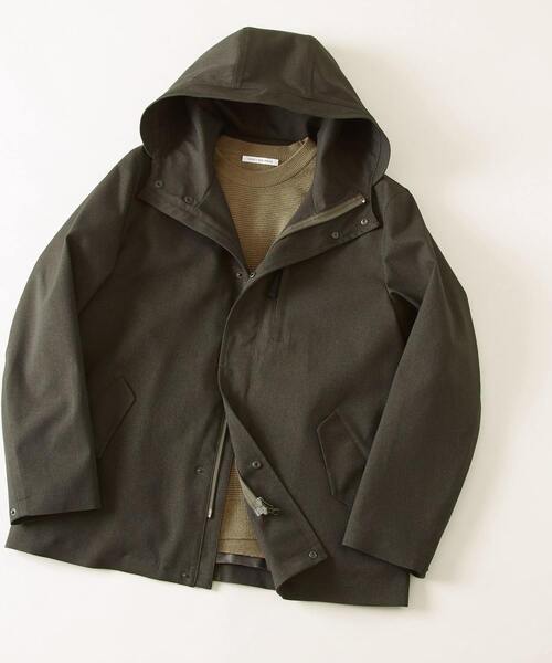 MEN'S MELROSE（メンズメルローズ）の「ラミネーションツイル フーデッドブルゾン（マウンテンパーカー・メンズ・ブラック/ネイビー/カーキ・3/4/5）」の9枚目の写真