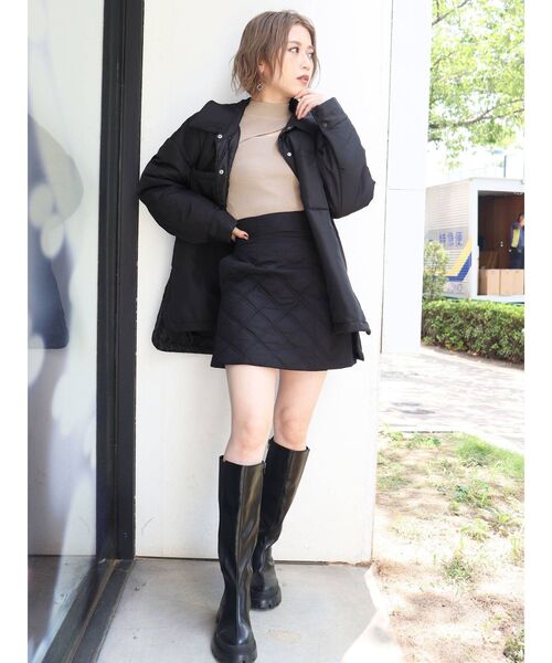 MURUA（ムルーア）の「キルティングラップミニスカート（スカート・レディース・アイボリー/ブラック・FREE）」の13枚目の写真