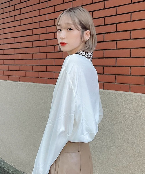 Voyage titty&Co.PETIT(ボヤージュティティアンドコープチ)の「【Voyage titty&Co.】アニマル柄カラーシャツ(シャツ/ブラウス・レディース・ホワイト・FREE)」の8枚目の写真