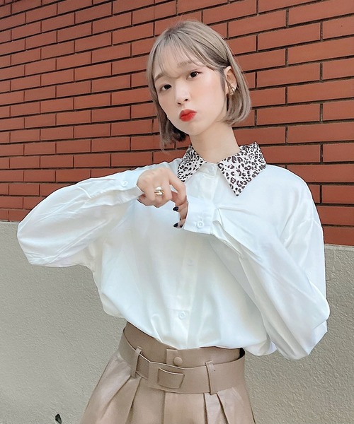 Voyage titty&Co.PETIT(ボヤージュティティアンドコープチ)の「【Voyage titty&Co.】アニマル柄カラーシャツ(シャツ/ブラウス・レディース・ホワイト・FREE)」の9枚目の写真