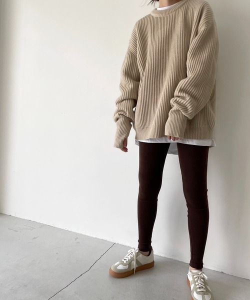 CANAL JEAN(キャナルジーン)の「El mar(エルマール) 起毛レギンス(レギンス/スパッツ・レディース・ブラウン/チャコールグレー/アイボリー/ベージュ・ONE SIZE)」の1枚目の写真