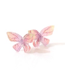 【8色展開】グラデーションクリアミニ蝶ピアス