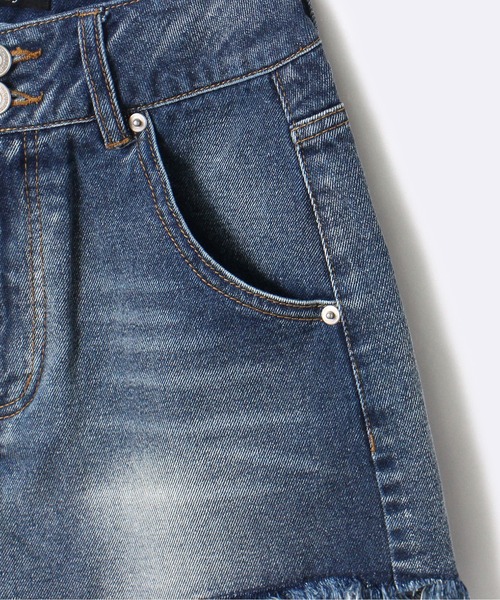 one way(ワンウェイ)の「【oneway Jeans】フリンジハイウエストショートパンツ(デニムパンツ・レディース・ブラック/ライトブルー・S/M)」の4枚目の写真