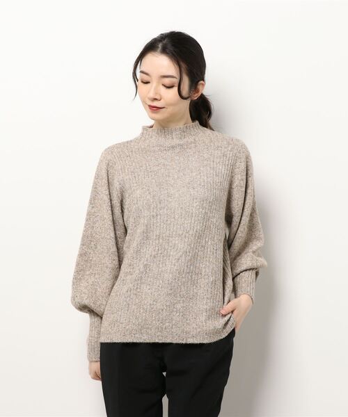 ENNEA(エンネア)の「【2021AW】メランジネップヤーン・ボリューム袖ハイネックふわふわ5Gニット(ニット/セーター・レディース・ライトグレー/ベージュ/オフホワイト・M)」の15枚目の写真