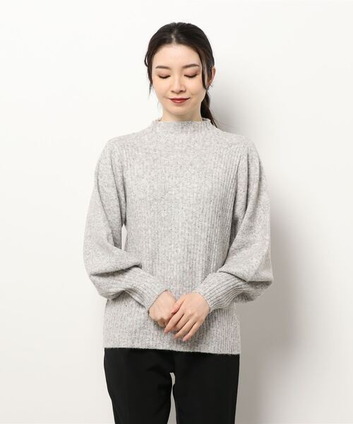 ENNEA(エンネア)の「【2021AW】メランジネップヤーン・ボリューム袖ハイネックふわふわ5Gニット(ニット/セーター・レディース・ライトグレー/ベージュ/オフホワイト・M)」の12枚目の写真