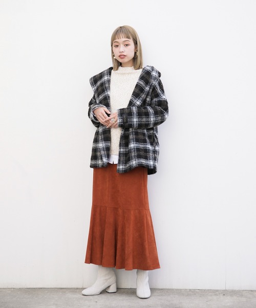 ENNEA(エンネア)の「【2021AW】メランジネップヤーン・ボリューム袖ハイネックふわふわ5Gニット(ニット/セーター・レディース・ライトグレー/ベージュ/オフホワイト・M)」の9枚目の写真