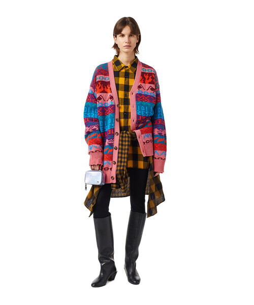 DIESEL(ディーゼル)の「レディース ニット カーディガン ウール ワイドフィット マルチカラー ジャガード(カーディガン/ボレロ・レディース・グリーン系その他/ピンク系その他・SMALL/MEDIUM/X-SMALL/XX-SMALL)」の4枚目の写真