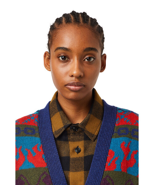 DIESEL(ディーゼル)の「レディース ニット カーディガン ウール ワイドフィット マルチカラー ジャガード(カーディガン/ボレロ・レディース・グリーン系その他/ピンク系その他・SMALL/MEDIUM/X-SMALL/XX-SMALL)」の12枚目の写真