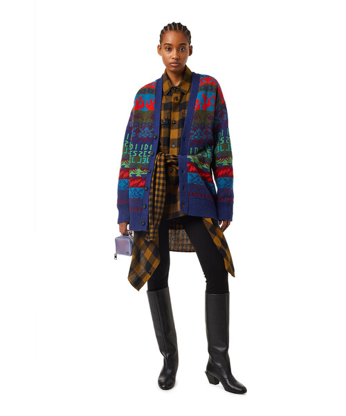 DIESEL(ディーゼル)の「レディース ニット カーディガン ウール ワイドフィット マルチカラー ジャガード(カーディガン/ボレロ・レディース・グリーン系その他/ピンク系その他・SMALL/MEDIUM/X-SMALL/XX-SMALL)」の9枚目の写真