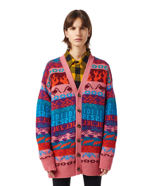 DIESEL(ディーゼル)の「レディース ニット カーディガン ウール ワイドフィット マルチカラー ジャガード(カーディガン/ボレロ・レディース・グリーン系その他/ピンク系その他・SMALL/MEDIUM/X-SMALL/XX-SMALL)」の22枚目の写真