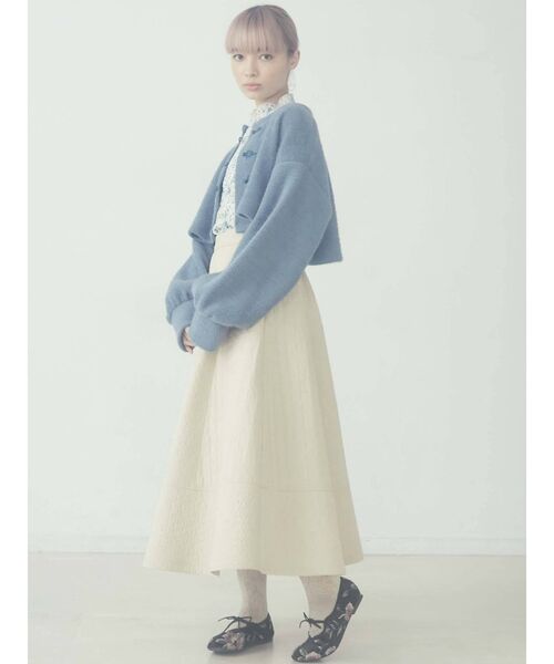 merry jenny（メリージェニー）の「flower キルトフレアスカート（スカート・レディース・ブラック/アイボリー・FREE）」の8枚目の写真