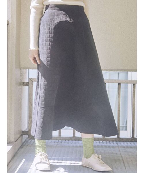 merry jenny（メリージェニー）の「flower キルトフレアスカート（スカート・レディース・ブラック/アイボリー・FREE）」の11枚目の写真