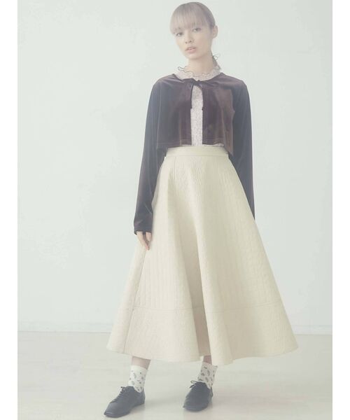 merry jenny（メリージェニー）の「flower キルトフレアスカート（スカート・レディース・ブラック/アイボリー・FREE）」の17枚目の写真