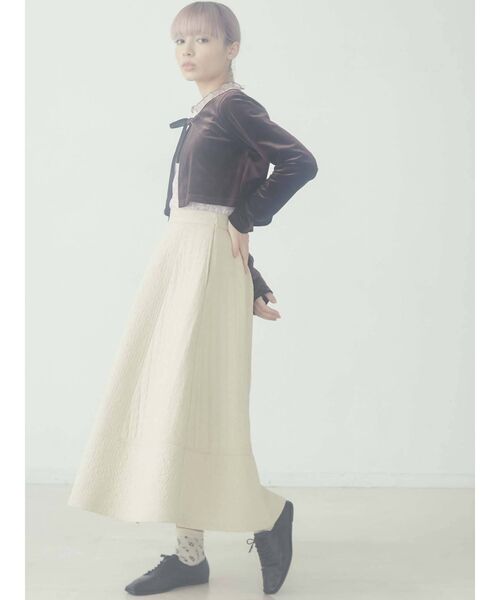 merry jenny（メリージェニー）の「flower キルトフレアスカート（スカート・レディース・ブラック/アイボリー・FREE）」の20枚目の写真