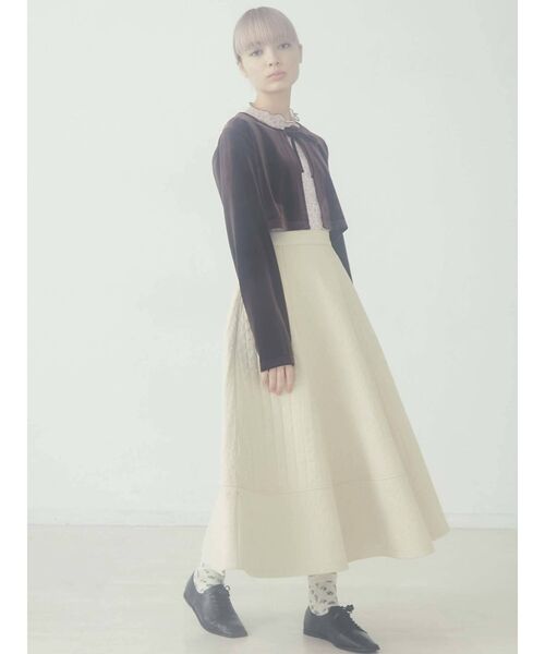 merry jenny（メリージェニー）の「flower キルトフレアスカート（スカート・レディース・ブラック/アイボリー・FREE）」の21枚目の写真