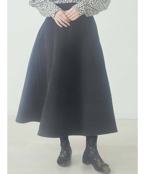 merry jenny（メリージェニー）の「flower キルトフレアスカート（スカート・レディース・ブラック/アイボリー・FREE）」の22枚目の写真