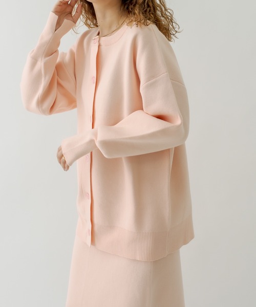 mystic（ミスティック）の「スウェットライク2WAYカーディガン（カーディガン/ボレロ・レディース・ブラック/オフホワイト/ピンク・FREE）」の7枚目の写真