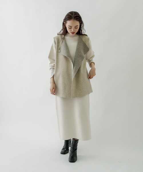 mystic（ミスティック）の「スウェットライク2WAYカーディガン（カーディガン/ボレロ・レディース・ブラック/オフホワイト/ピンク・FREE）」の15枚目の写真