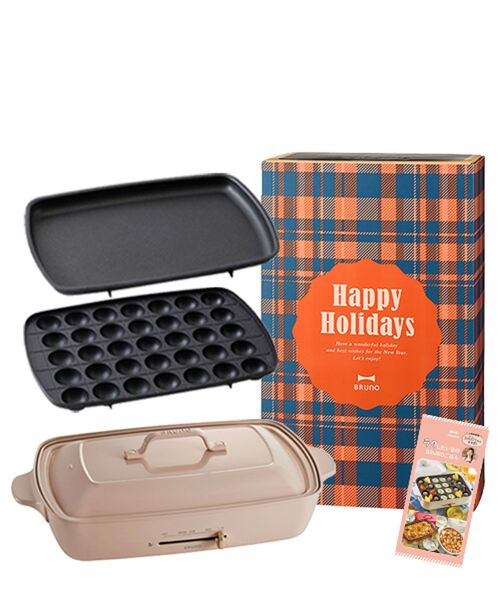 売筋 ホワイト 《Happy Holidays》ホットプレート グランデサイズ りなてぃ監修ミニレシピ付き 売筋 ホワイト 《Happy Holidays》ホットプレート グランデサイズ りなてぃ監修ミニレシピ付き
