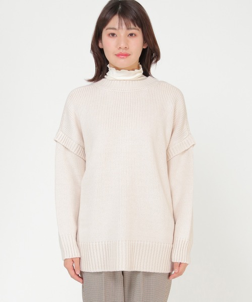 ikka(イッカ)の「前後2WAY袖フェイクプルオーバー(ニット/セーター・レディース・ブラック/ライトベージュ・M/L)」の6枚目の写真