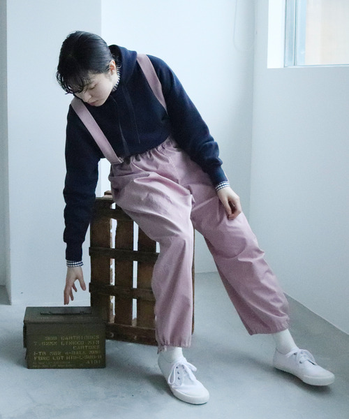 PAR ICI（パーリッシィ）の「AMASISオーガニックツイル 吊りパンツ
