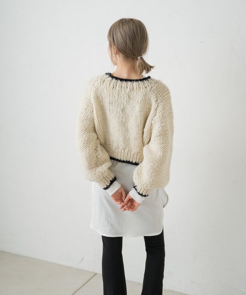 Kastane（カスタネ）の「チョタニット（ニット/セーター・レディース・グリーン/ブラック/オレンジ/アイボリー・FREE）」の8枚目の写真