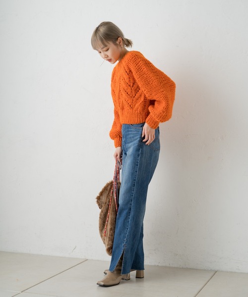 Kastane（カスタネ）の「チョタニット（ニット/セーター・レディース・グリーン/ブラック/オレンジ/アイボリー・FREE）」の17枚目の写真