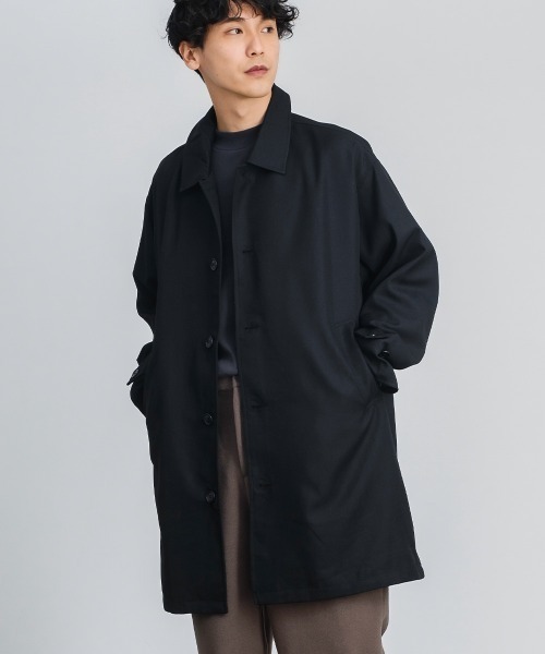 improves（インプローブス）の「T/R オーバーサイズ ショップコート（ステンカラーコート・メンズ・ブラック/ベージュ/ブラウン/ブルーグレー・LARGE/MEDIUM）」の2枚目の写真