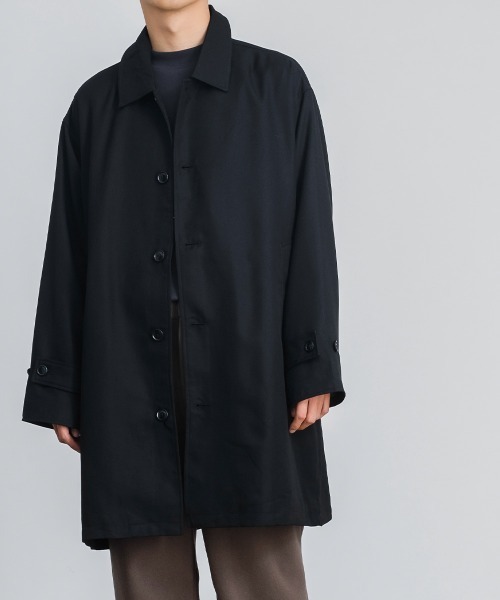 improves（インプローブス）の「T/R オーバーサイズ ショップコート（ステンカラーコート・メンズ・ブラック/ベージュ/ブラウン/ブルーグレー・LARGE/MEDIUM）」の5枚目の写真