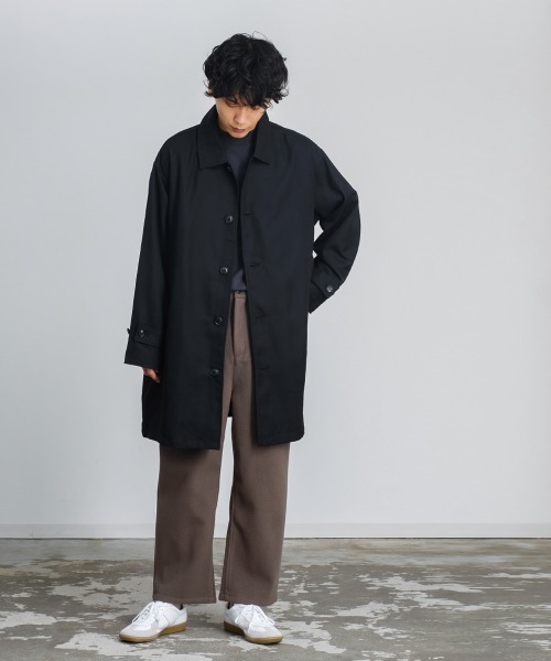 improves（インプローブス）の「T/R オーバーサイズ ショップコート（ステンカラーコート・メンズ・ブラック/ベージュ/ブラウン/ブルーグレー・LARGE/MEDIUM）」の10枚目の写真