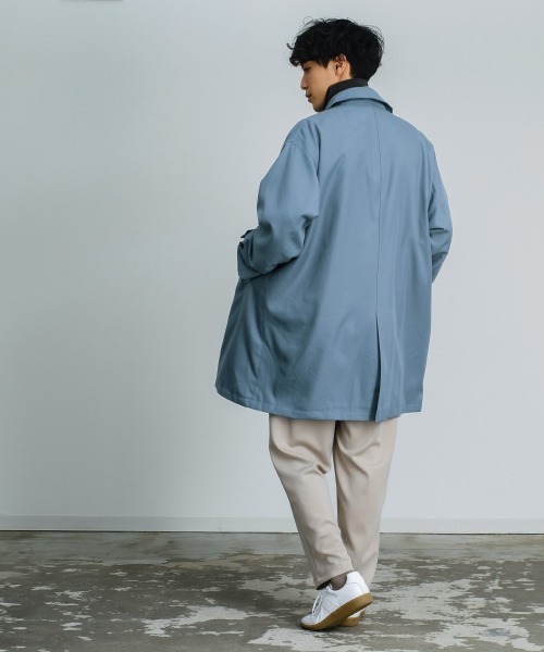 improves（インプローブス）の「T/R オーバーサイズ ショップコート（ステンカラーコート・メンズ・ブラック/ベージュ/ブラウン/ブルーグレー・LARGE/MEDIUM）」の20枚目の写真