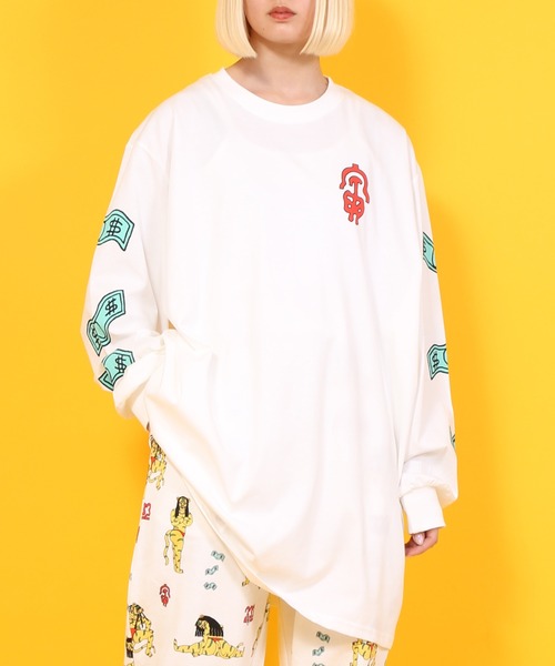 PUNYUS（プニュズ）の「寅プリントロンＴ（Tシャツ/カットソー・レディース・ホワイト/スミクロ・1/2/4/3）」の3枚目の写真