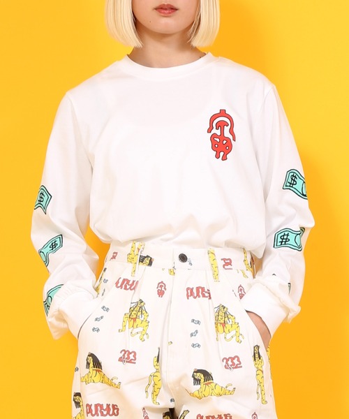 PUNYUS（プニュズ）の「寅プリントロンＴ（Tシャツ/カットソー・レディース・ホワイト/スミクロ・1/2/4/3）」の4枚目の写真