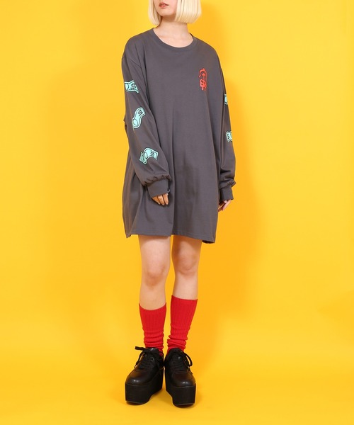 PUNYUS（プニュズ）の「寅プリントロンＴ（Tシャツ/カットソー・レディース・ホワイト/スミクロ・1/2/4/3）」の9枚目の写真