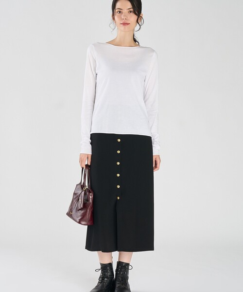 agnes b.(アニエスベー)の「J309 TS ロングスリーブコットンTシャツ(Tシャツ/カットソー・レディース・ホワイト・3/2/1)」の5枚目の写真