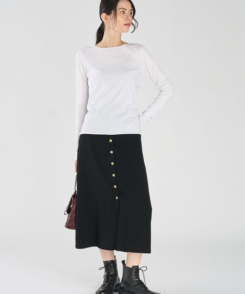 agnes b.(アニエスベー)の「J309 TS ロングスリーブコットンTシャツ(Tシャツ/カットソー・レディース・ホワイト・3/2/1)」の6枚目の写真