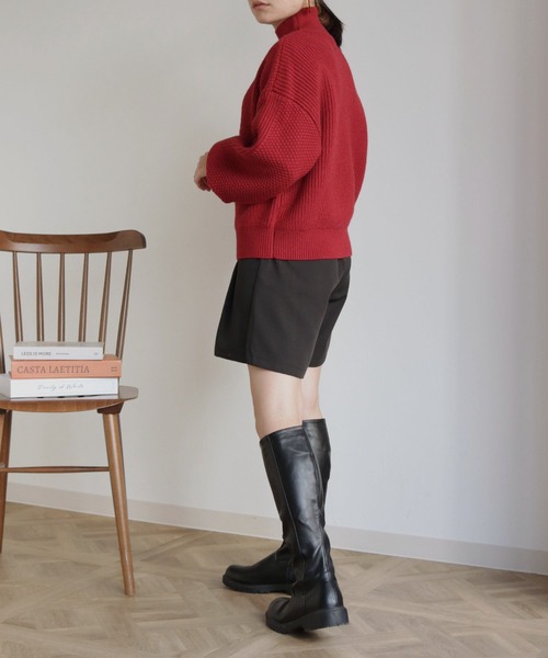 HER CLOSET(ハークローゼット)の「【shemoshelly】WEB限定バルキーケーブルハイネックニット(ニット/セーター・レディース・レッド/カーキ/ブルー/アイボリー/マスタード・M)」の19枚目の写真