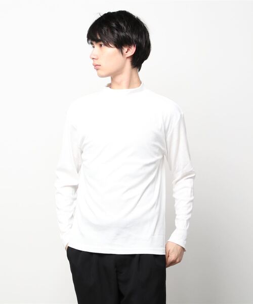 Salong hameu（サロン ハミュー）の「スムースカットソー タートルネック・ハイネック 長袖Tシャツ/無地トップス/ロンT メンズ レディース（Tシャツ/カットソー・メンズ・ホワイト/ブラック/ホワイト系その他/ブラック系その他/グレイッシュベージュ/ベージュ系その他・LL/M/L）」の10枚目の写真